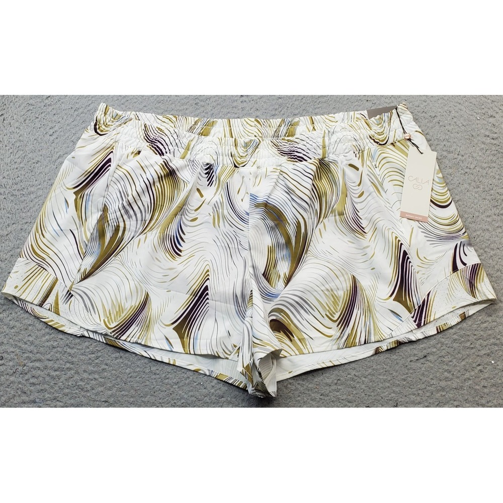 Calia Run Collection Infinity Shorts Women XXL Multi Lined Athletic Fit Mid Rise